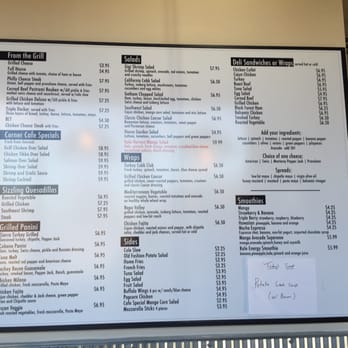 Corner Cafe - Great menu. - Cafes Near Me - Annapolis, Maryland