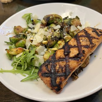 Twenty Tap - Add salmon to the Harissa Brussels appetizer...do it! - Bars Near Me - Indianapolis, Indiana