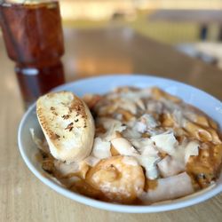 Buzz & Bites - Katy - Rosa Penne Pasta with Jumbo Shrimp $21 + Black Tea Sweetened