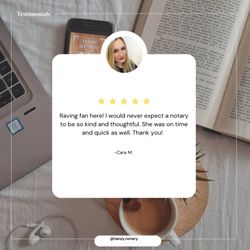 Seal of Approval Mobile Notary & Apostille - Check out what our AMAZING clients are saying about our notary services!
Thank you!