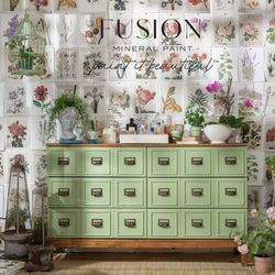 Dresser Up Vintage Boutique - Fusion Mineral Paint color Conservatory is a pretty green perfect to bring in a little hint of spring into your home.
