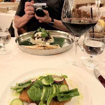 Tillies - Fish Milanese & goat curry with an excellent glass of red Italian wine - Breakfast & Brunch Near Me - George Town, Florida