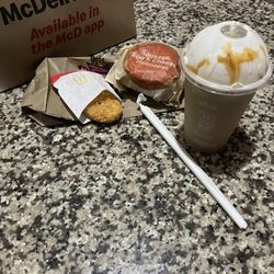 McDonald's - Caramel Frapp Sausage, Egg and Cheese McGriddles Meal
