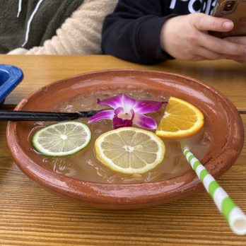 NIDO's BackYard - This bowl was 20.00! (A literal bowl). Usually a punch bowl cocktail is big because its meant to share. It was so ridiculous! - Mexican Near Me - Oakland, California