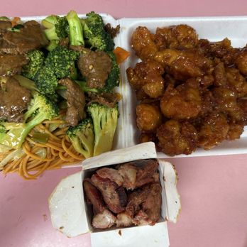 TN Hong Kong Express - 3 Item Combo Plate with Orange Chicken, Broccoli Beef, BBQ Pork, Fried Rice, and Chow Mein - Chinese Near Me - Westminster, California TN Hong Kong Express - 3 Item Combo Plate with Orange Chicken, Broccoli Beef, BBQ Pork, Fried Rice, and Chow Mein - Chinese Near Me - Westminster, California