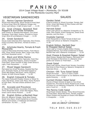Menu photo 1 Panino Santa Barbara, CA