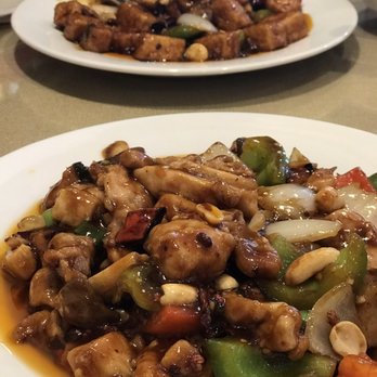 Masterpiece - Plates of Kung Pao Chicken (front) and Kung Pao Tofu (rear) - Masterpiece - Szechuan Near Me - Duluth, Georgia