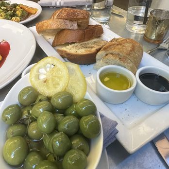 Thomas Hill Organics - Castelevtrano Olives & Local Bread - New American Near Me - Paso Robles, California