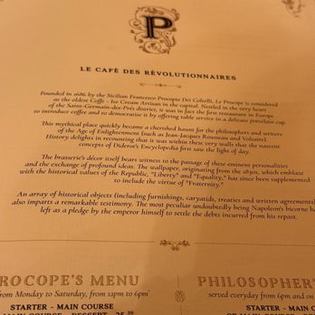 Le Procope - History of the restaurant - French Near Me - Paris, 75