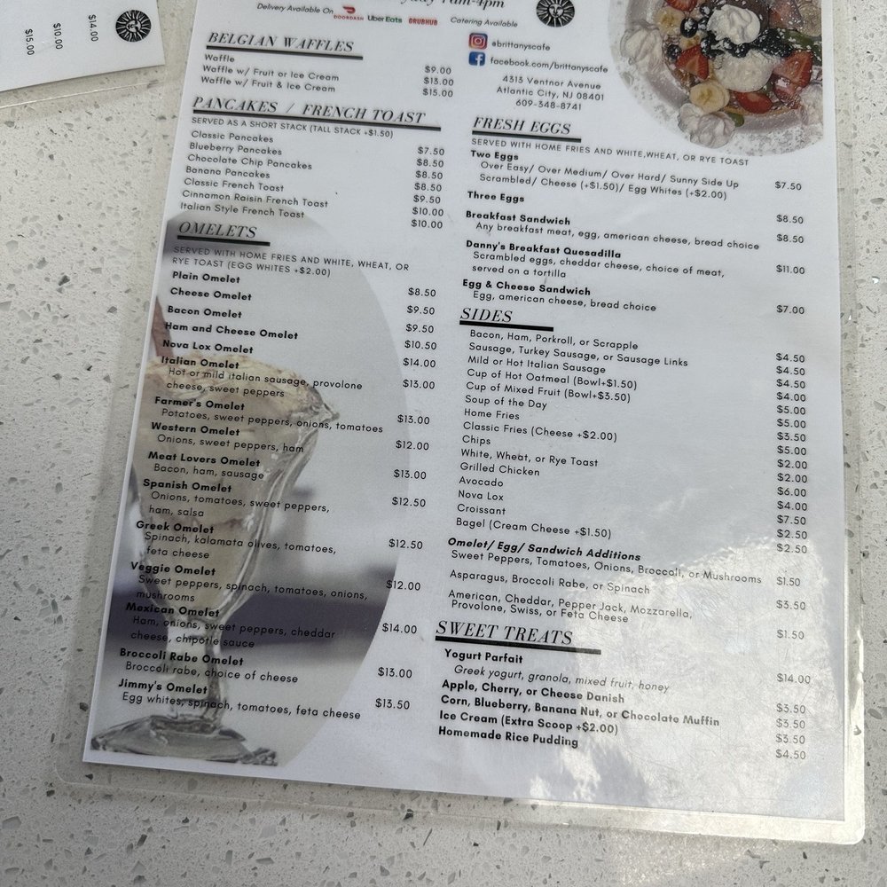 Brittany’s Cafe - Menu - Breakfast & Brunch Near Me - Atlantic City, New Jersey