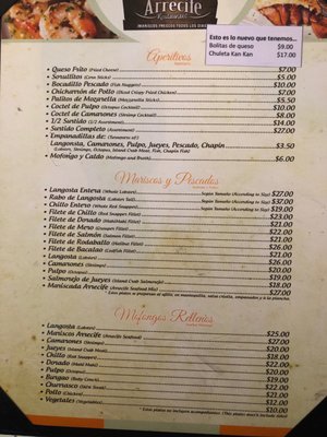 Menu photo 4 Arrecife Quebradillas, PR