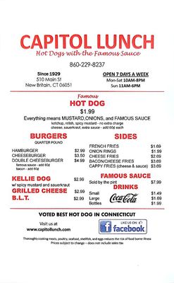 Menu photo 8 Capitol Lunch New Britain, CT