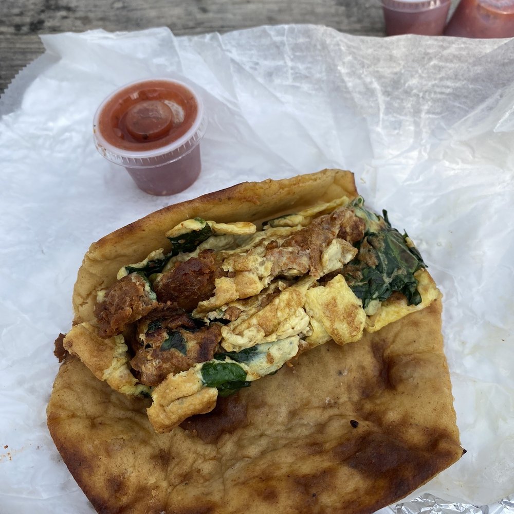 Taco Billy - Build Your Own Taco (eggs, veggie chorizo, and spinach on a plantain tortilla) - Breakfast & Brunch Near Me - Asheville, North Carolina Taco Billy - Build Your Own Taco (eggs, veggie chorizo, and spinach on a plantain tortilla) - Breakfast & Brunch Near Me - Asheville, North Carolina