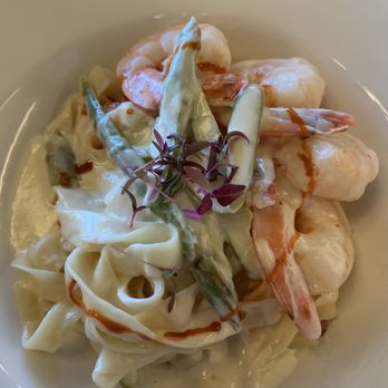Luce Secondo - Gamberi e Crema al Limone. (Pan seared shrimp in a silky cream lemon sauce with asparagus). With tagliatelle pasta. - Italian Near Me - Chesapeake, Virginia Luce Secondo - Gamberi e Crema al Limone. (Pan seared shrimp in a silky cream lemon sauce with asparagus). With tagliatelle pasta. - Italian Near Me - Chesapeake, Virginia