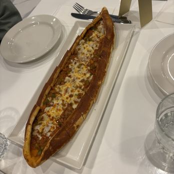 Pidde G - Doner Pidde - almost the length of the table!! - Mediterranean Near Me - Walnut Creek, California Pidde G - Doner Pidde - almost the length of the table!! - Mediterranean Near Me - Walnut Creek, California