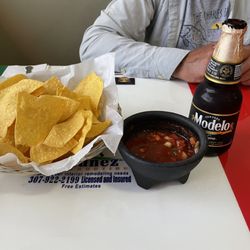 Fiesta Guadalajara - Chips and salsa!! Salsa has some kick!!