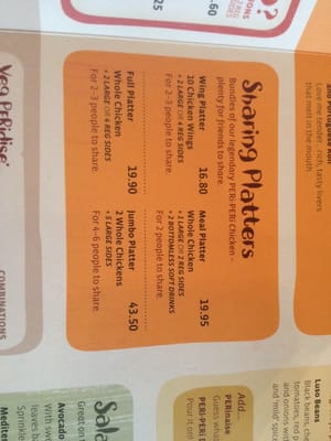 Menu photo 5 Nando's Uxbridge, XGL Menu photo 5 Nando's Uxbridge, XGL