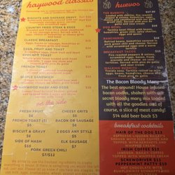 Haywood Cafe - Breakfast Menu 9/27/26
