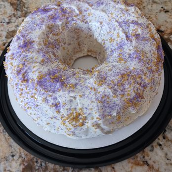 Imerse Sweet Bs - Butta Bundt Cake w/Whipped Cream Frosting, Gold & Purple Sprinkles  $35 - Desserts Near Me