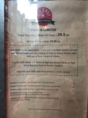 Menu photo 1 Big Easy London, XGL