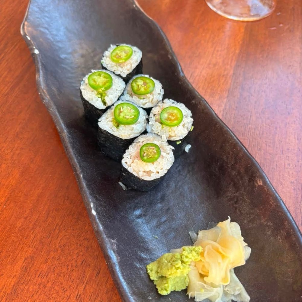 Nobu Del Coronado - Yellowtail Jalapeño - Cut Roll $18 - Japanese Near Me - Coronado, California Nobu Del Coronado - Yellowtail Jalapeño - Cut Roll $18 - Japanese Near Me - Coronado, California