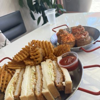 Katsu Bar - Rosemary katsu sando with waffle fries - Japanese Curry Near Me - Irvine, California Katsu Bar - Rosemary katsu sando with waffle fries - Japanese Curry Near Me - Irvine, California