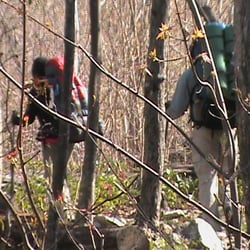 Appalachian Trail - Rockfish Gap Trailhead - Watching new friends leaving the shelter (Blackrock)