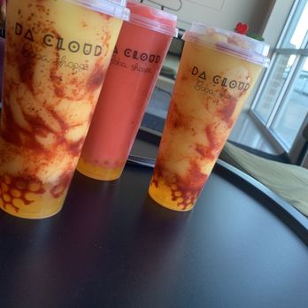 Da Cloud Boba Shoppe - Mango Magic Slushie and Wondermelon Slushie both with with mango popping - Bubble Tea Near Me - Pleasant Grove, Utah Da Cloud Boba Shoppe - Mango Magic Slushie and Wondermelon Slushie both with with mango popping - Bubble Tea Near Me - Pleasant Grove, Utah