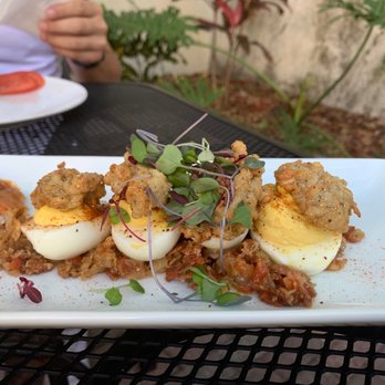 Catch 27 - Ugh this looks so good. Deviled egg BLT w/ southern fried oysters - Southern Near Me - Saint Augustine, Florida