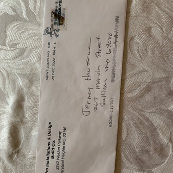 Pro Installation and Design - This is the envelope.  They lied to the Attorney General of Missouri and the BBB - Roofing Near Me - Maryland Heights, Missouri