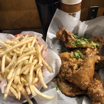 Crisp - 5 chicken wings with the Seoul sassy sauce and fries! - Korean Near Me - Chicago, Illinois