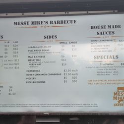 Messy Mike's Barbecue & Catering's - Menu