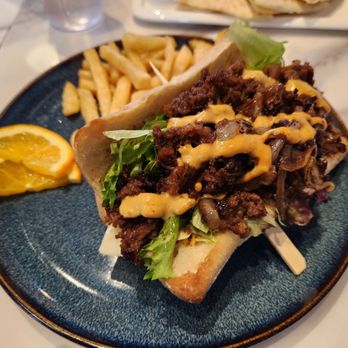 La Bosco Bakery & Cafe - Flame Bulgogi Sandwich $17 in 2024.  Comes with fries or salad. - Bakeries Near Me - Edmonton, Alberta