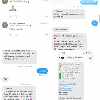 Love Lash - Timing and texting, proof of $305 sent. - Eyelash Service Near Me - Los Angeles, California Love Lash - Timing and texting, proof of $305 sent. - Eyelash Service Near Me - Los Angeles, California