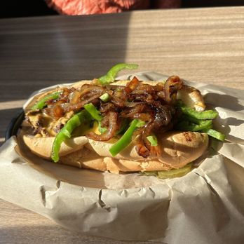 Sandy's Tavern - Richfield cheesesteak. Tasty! Would like to have had utensils to cut in half or ask if I would like it cut in half. Good ingredients. - Pubs Near Me - Richfield, Minnesota