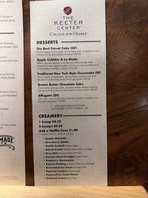 Menu photo 2 The Keeter Center Point Lookout, MO