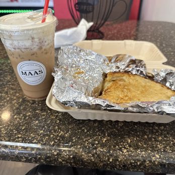 Maas Coffee & More - Iced Mazapan shaken Espresso and toasted Chipotle bacon sandwich - Coffee & Tea Near Me - Chino, California Maas Coffee & More - Iced Mazapan shaken Espresso and toasted Chipotle bacon sandwich - Coffee & Tea Near Me - Chino, California
