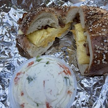 Liberty Bagels - Veggie cream cheese and egg sandwich - Bagels Near Me - New York, New York Liberty Bagels - Veggie cream cheese and egg sandwich - Bagels Near Me - New York, New York