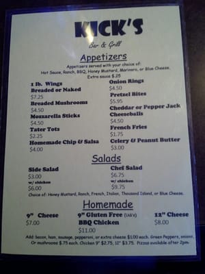 Menu photo 6 Kicks Bar & Grill Towanda, IL