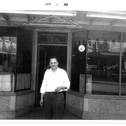 Triangle Club - Joe Thomas, outside the Triangle Club 1947