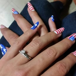 Ms. Barrow did my nails for july 4th, she free-handed everything! She is amazing!!!