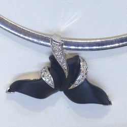 Lambros Goldsmith - Hand carved onyx whale tail pendant