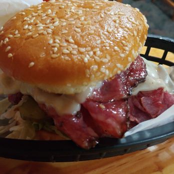 Burger Barn - double pastrami burger, no onions, extra pickles and heavy squirt of mustard - Burgers Near Me - Pollock Pines, California Burger Barn - double pastrami burger, no onions, extra pickles and heavy squirt of mustard - Burgers Near Me - Pollock Pines, California