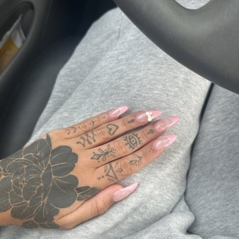 Empire Nails - french gel acrylic full set with 3D gem - Nail Salons Near Me - Media, Pennsylvania Empire Nails - french gel acrylic full set with 3D gem - Nail Salons Near Me - Media, Pennsylvania