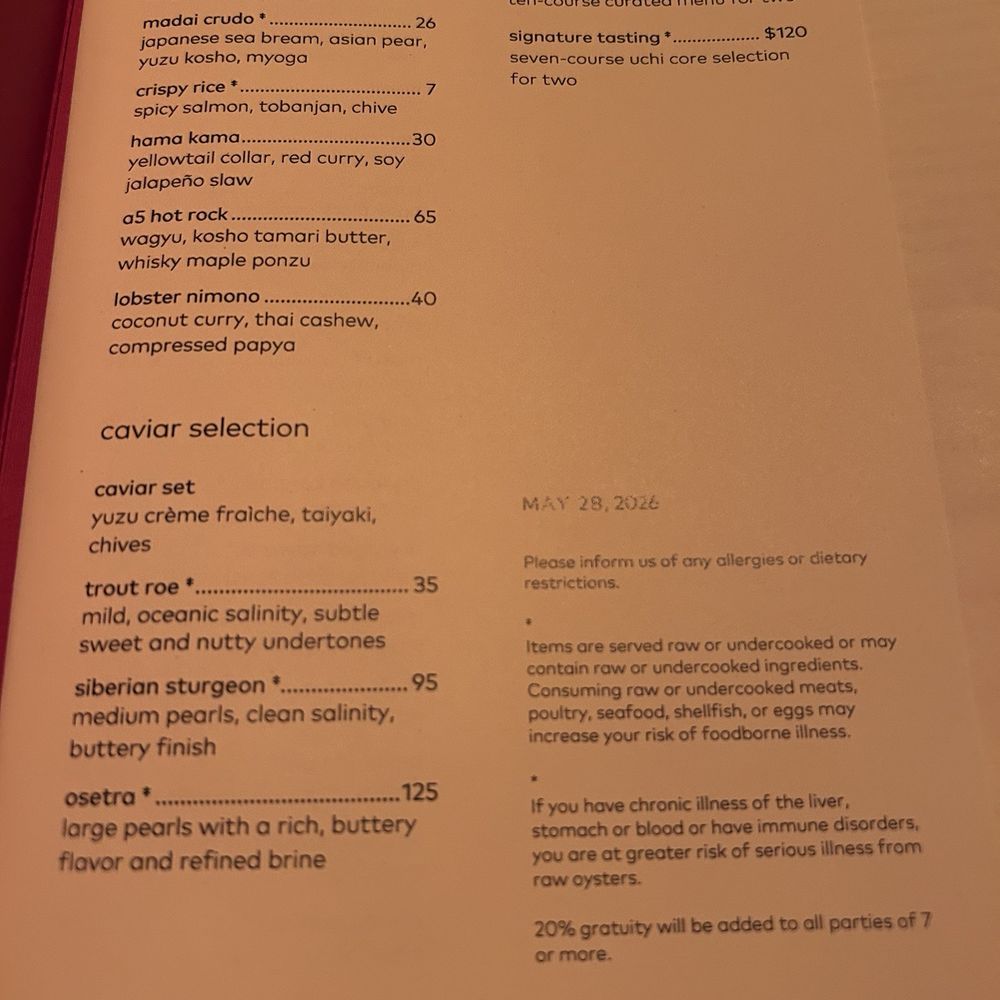 Uchi DC - Daily specials - Sushi Bars Near Me - Washington, DC, District of Columbia Uchi DC - Daily specials - Sushi Bars Near Me - Washington, DC, District of Columbia