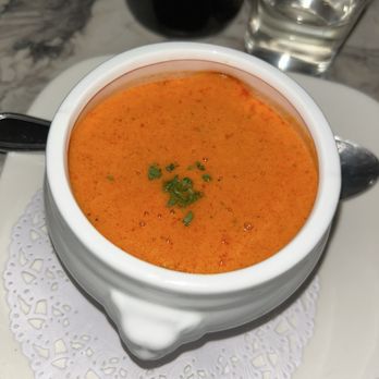 French Roast - Soupe du Jour (Red pepper soup) - French Near Me - New York, New York French Roast - Soupe du Jour (Red pepper soup) - French Near Me - New York, New York
