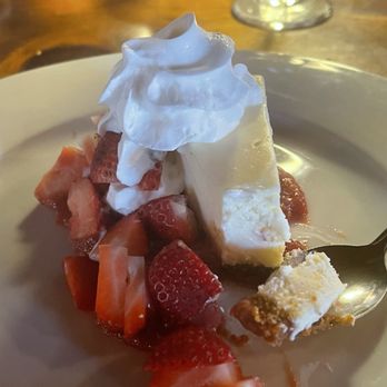 Johnny Seesaw's - Cheesecake with strawberries. - American Near Me - Peru, Vermont