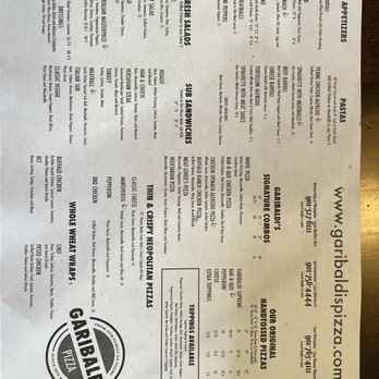 Garibaldi's Pizza - Menu - Pizza Near Me - Germantown, Tennessee Garibaldi's Pizza - Menu - Pizza Near Me - Germantown, Tennessee