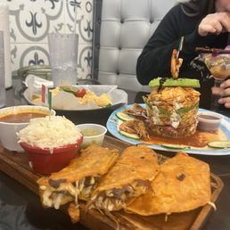 Quesabirrias Dinner Torre de Mariscos / Seafood Tower Quesabirrias Dinner Torre de Mariscos / Seafood Tower