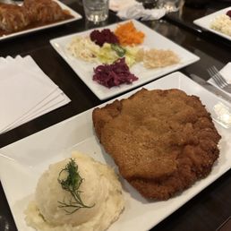 Pork Cutlet with mashed potato and house salad